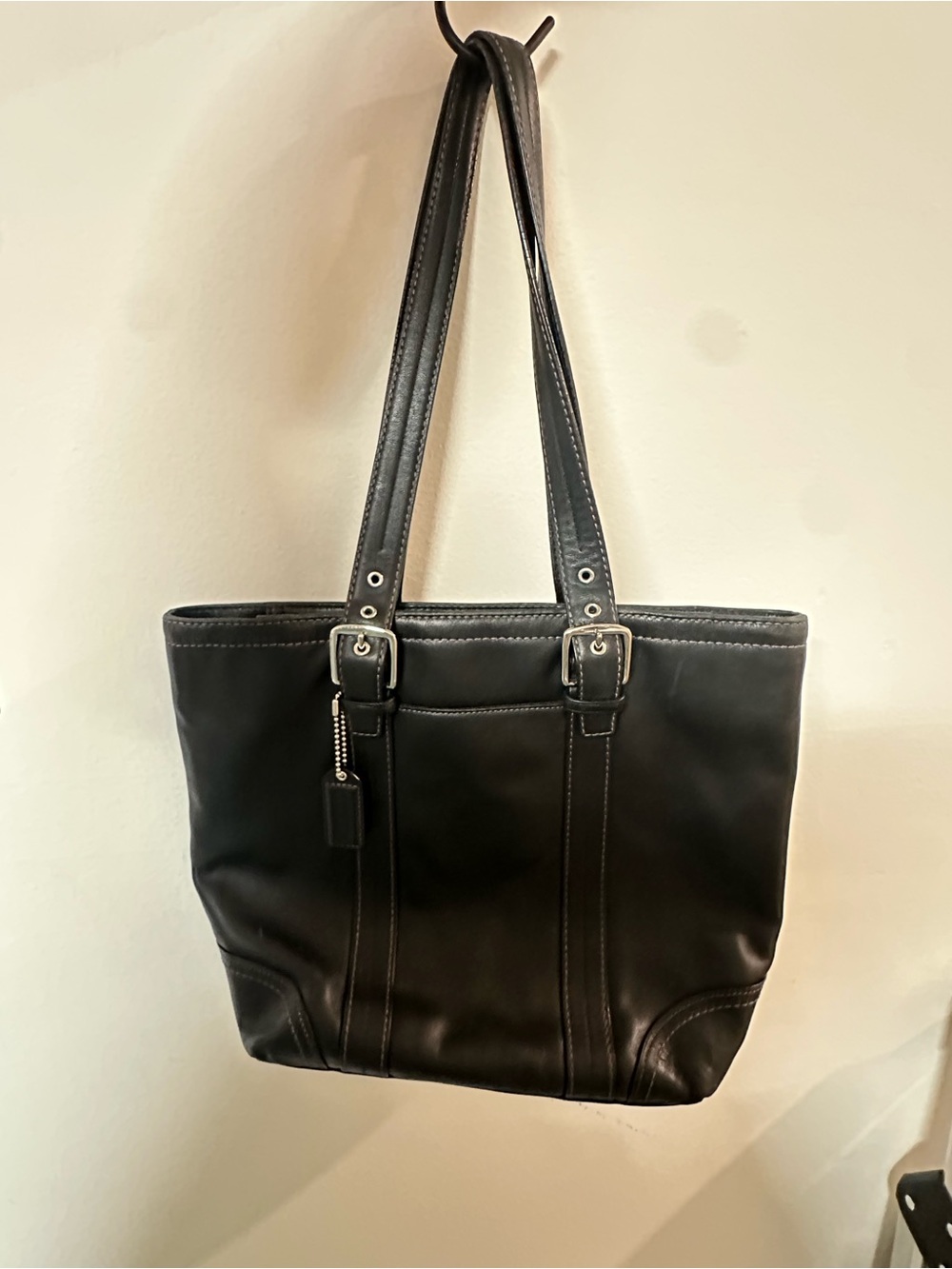 Coach Hampton Black Leather Tote